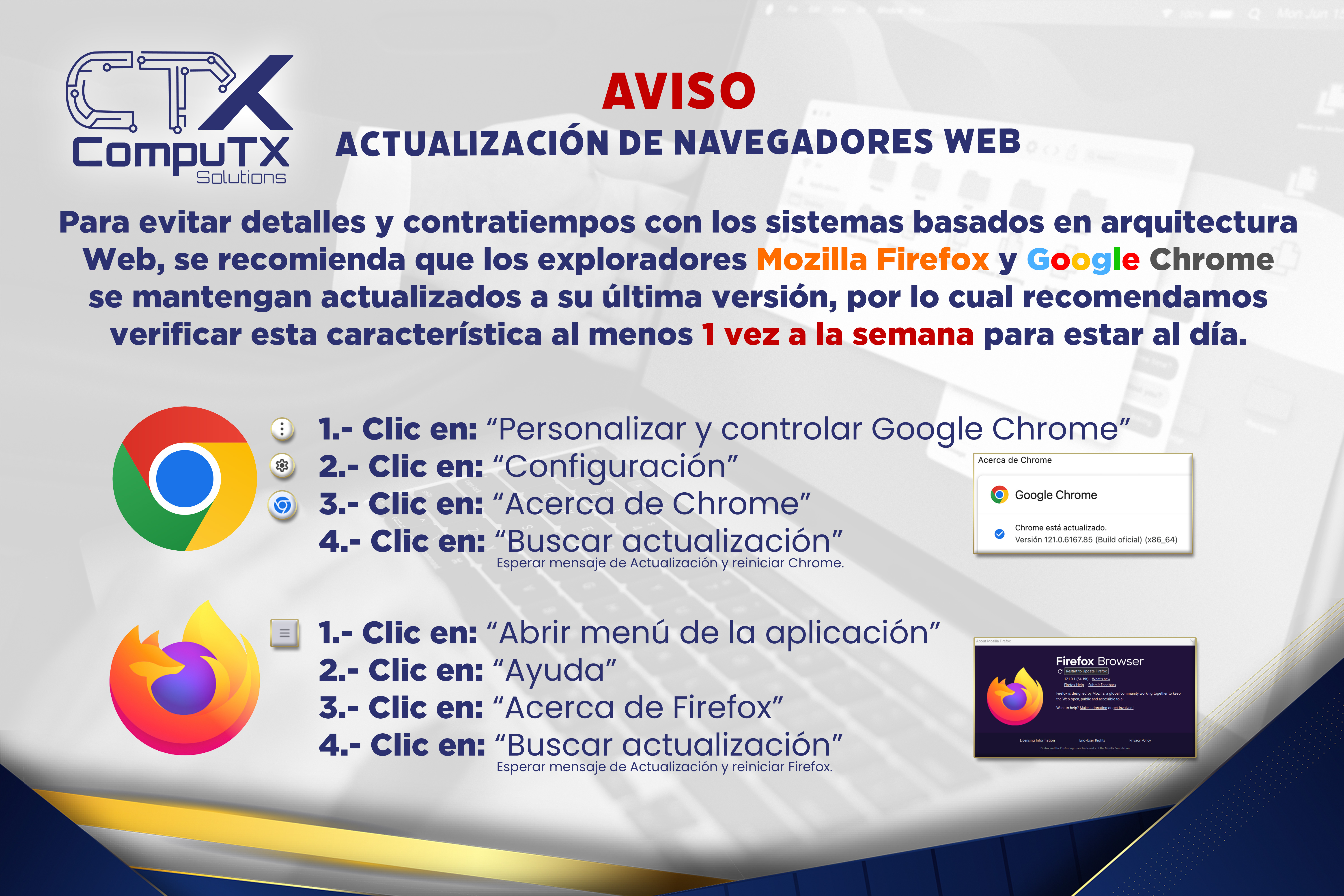 Aviso- Actualización de navegadores web.